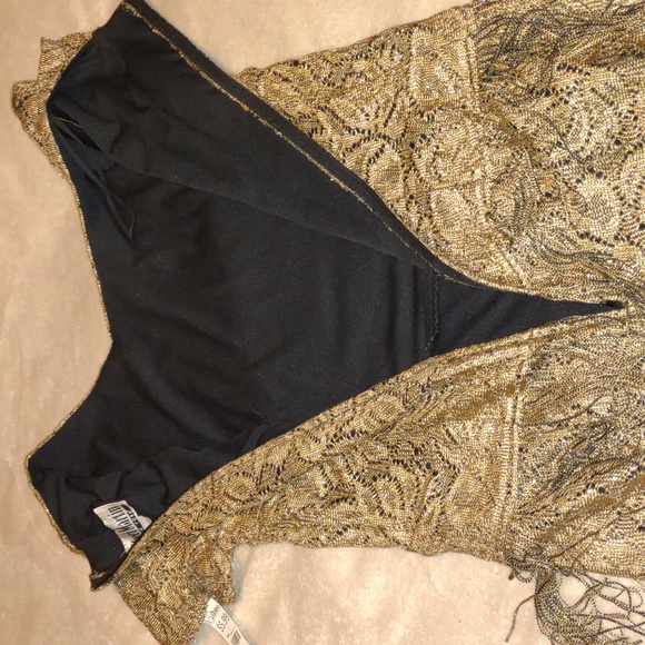 ๐ VINTAGE ๐ SHERI MARTIN NY Gold Flapper Style Dress - Picture 10 of 16